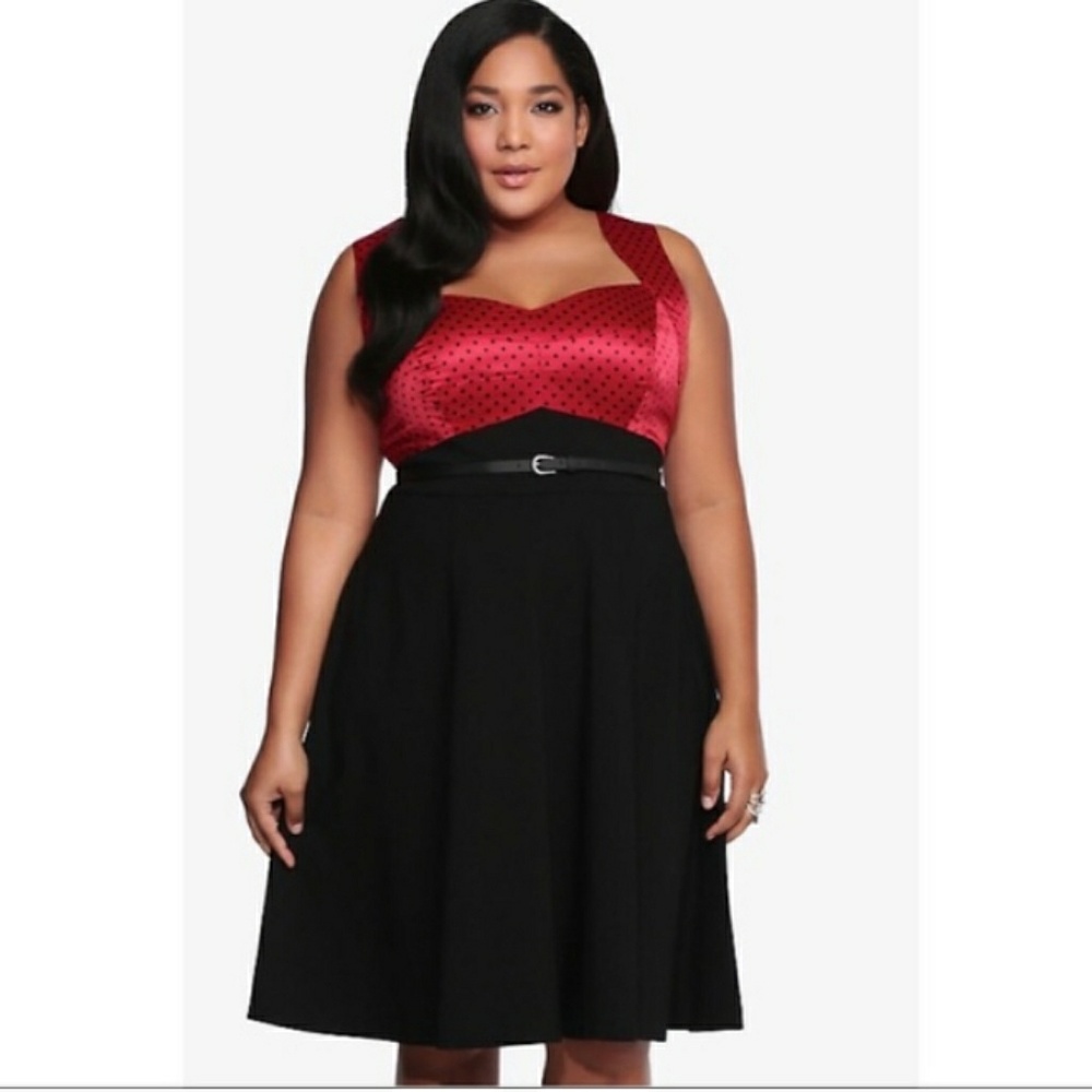Size 18 red abd black polka dot dress torrid